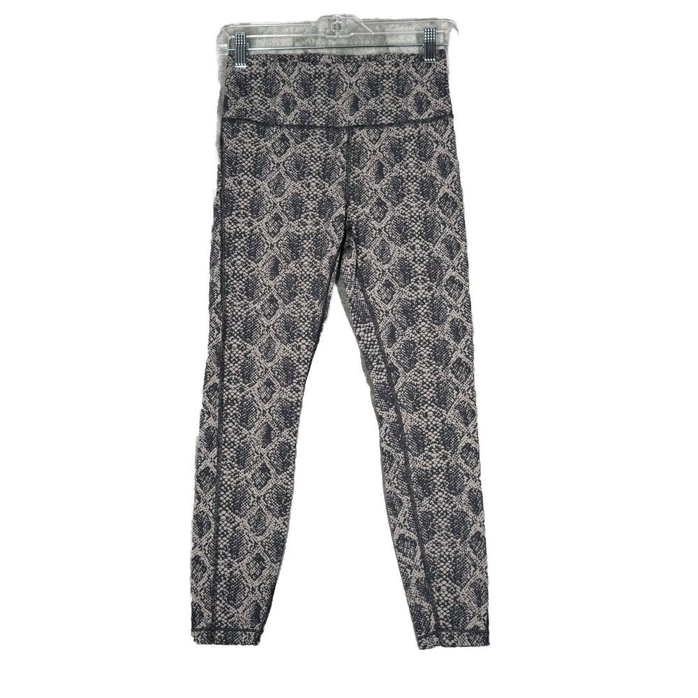 Athleta Pants Women XS Gray Snakeprint Ultimate 7/8 Tight Workout Gym Athleisure